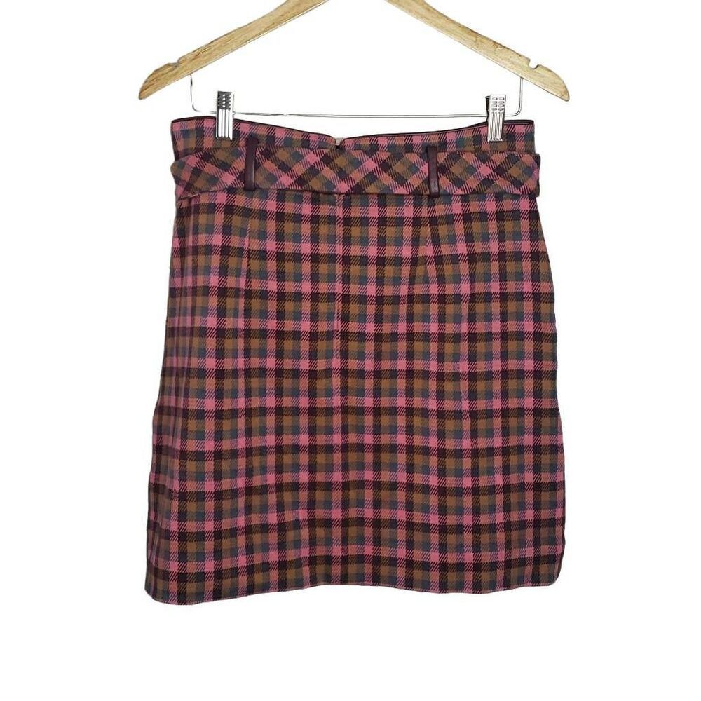 NWT Pink and Maroon Plaid Skirt Size 8‎